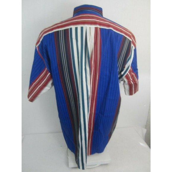 Loafers Reed St James vintage Men shirt short sleeve pit to pit 26 striped 1990s - Picture 5 of 7